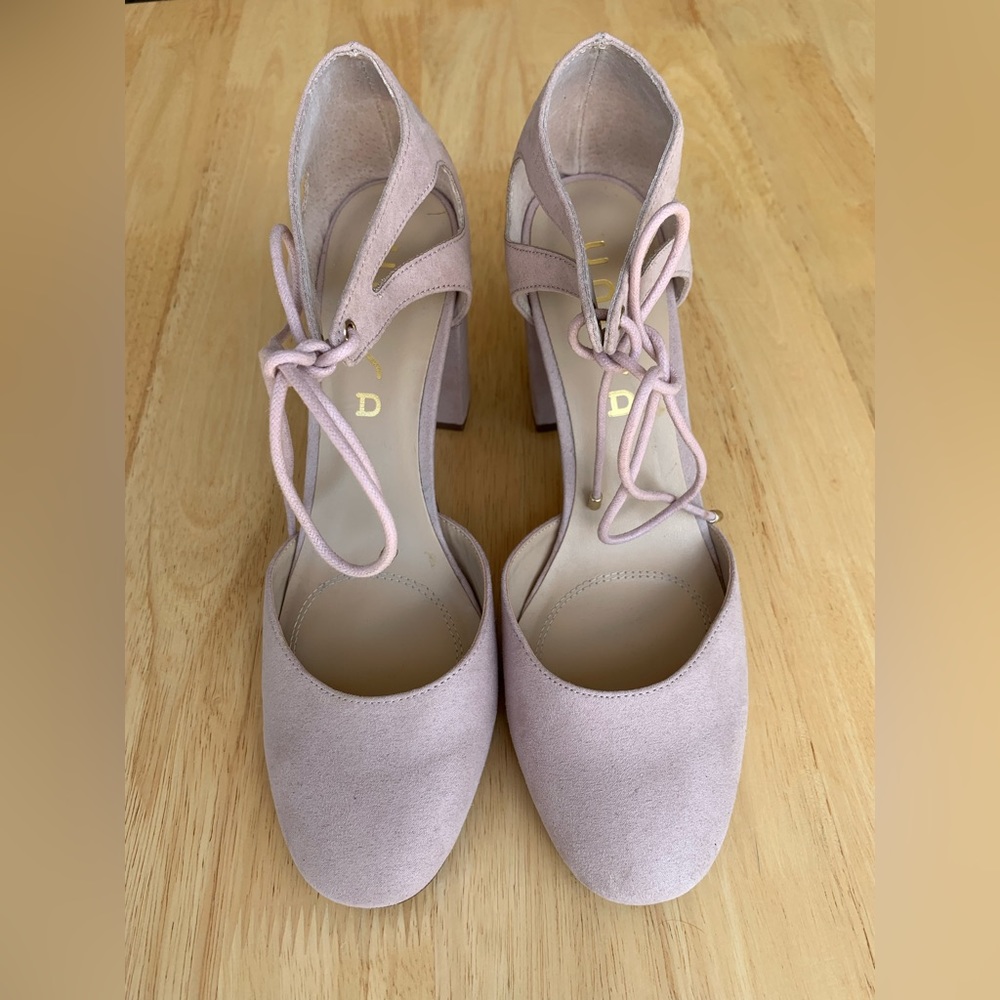 Unisa Tan Blush Micro Suede Ankle Strap Heel, 9.5 NEW